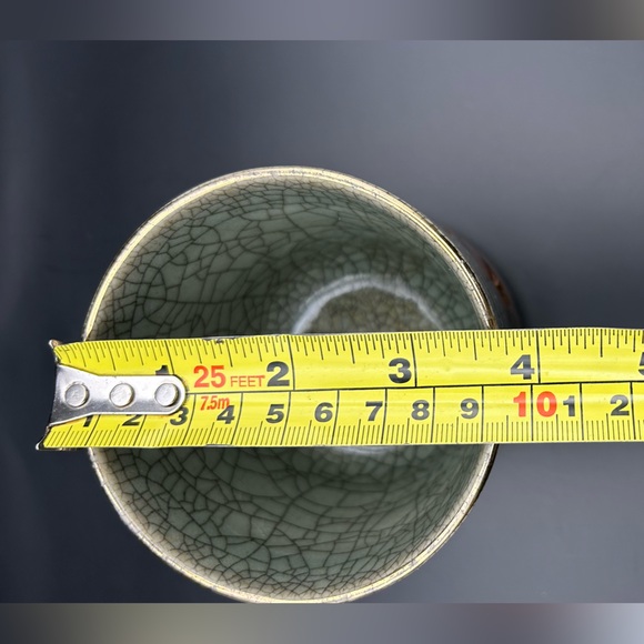 SAMAYAKI TUMBLER HEART MOTIF SOMA WARE COLLECTABLE DOUBLE WALL CRACKLE FINISH - Picture 9 of 9